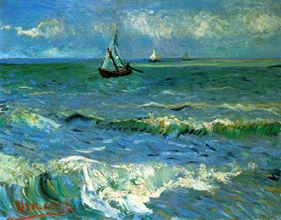 Vincent Van Gogh Seascape à Saintes-Maries-de-la-Mer-Impasto Paint reproduction-de-tableau