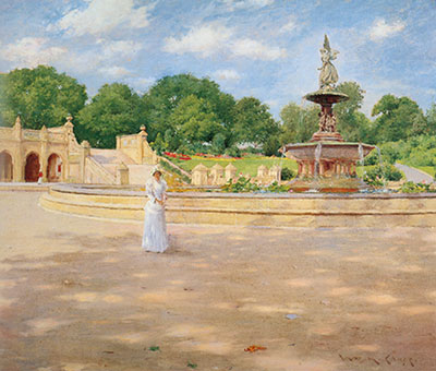 William Merritt Chase Une promenade précoce dans le parc reproduction-de-tableau