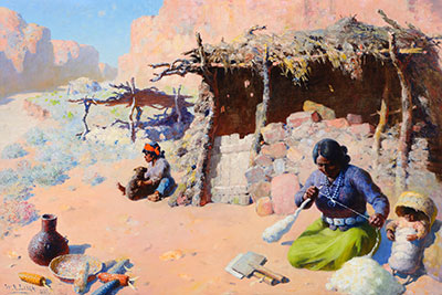 William Robinson Leigh Navahos à la maison reproduction-de-tableau