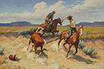 Irvin Shorty Shope, Roping a Wild One Reproduction de tableau