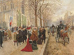 Jean Beraud Après le service religieux reproduction de tableau