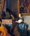 Johannes Vermeer Une dame assise aux Virginals reproduction de tableau