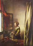 Johannes Vermeer Une fille lisant une lettre à une fenêtre ouverte reproduction de tableau