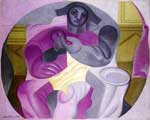 Juan Gris Arlequin assis reproduction de tableau