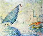 Paul Signac Marseille, bateaux de pêche reproduction de tableau