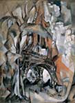 Robert & Sonia Delaunay Tour Eiffel avec des arbres reproduction de tableau