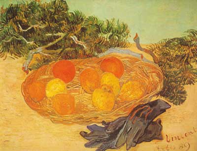Vincent Van Gogh Still Life Of Oranges And Lemons Painting On The Wall