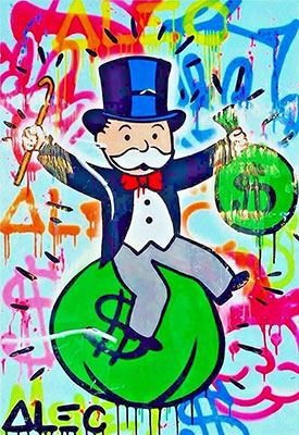 Alec Monopoly, Money Bags Fine Art Reproduction Oil Painting