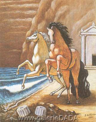 Giorgio de Chirico, Divine Horses of Achilles Fine Art Reproduction Oil Painting