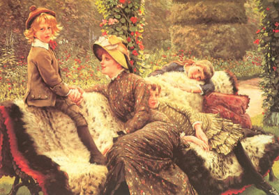 James Tissot, The Garden Bench Fine Art Reproduction Oil Painting