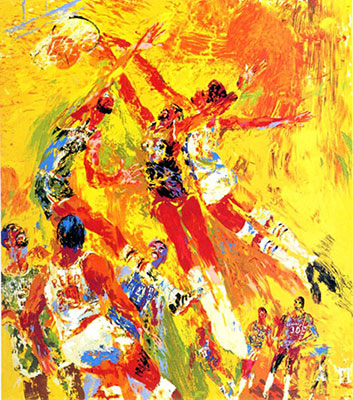 Leroy Neiman, Basketball Superstars Fine Art Reproduction Oil Painting