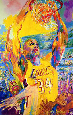 Leroy Neiman, Shaq Fine Art Reproduction Oil Painting