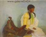 Bert Geer Phillips,  Portrait of an Indian Girl Fine Art Reproduction Oil Painting