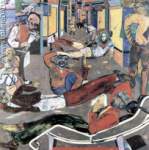 R.B. Kitaj,  Cecil Ct London WC2 (The Refugees) Fine Art Reproduction Oil Painting