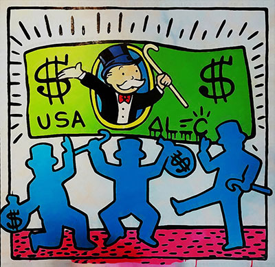 riproduzione-quadri-di Alec Monopoly Haring