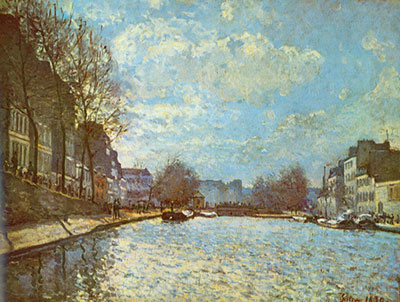 riproduzione-quadri-di Alfred Sisley Canal St Martin, Parigi