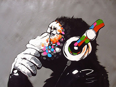 riproduzione-quadri-di Banksy DJ