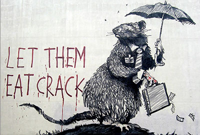 riproduzione-quadri-di Banksy Lasciali mangiare crack