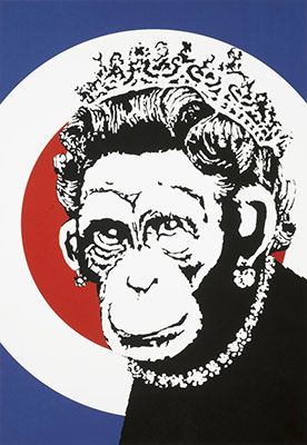 riproduzione-quadri-di Banksy Monkey Queen