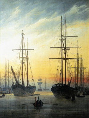 riproduzione-quadri-di Caspar David Friedrich Veduta del porto