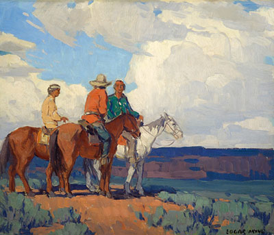 riproduzione-quadri-di Edgar Alwin Payne Arizona Trail - Navajo Riders