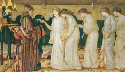 riproduzione-quadri-di Edward Burne-Jones La principessa Sabra disegna il lotto