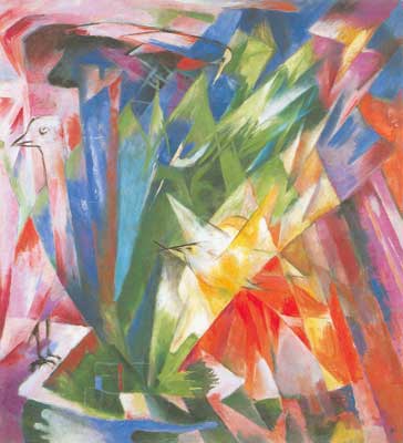 riproduzione-quadri-di Franz Marc Gli uccelli