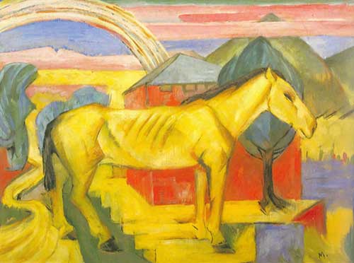 riproduzione-quadri-di Franz Marc Grande Cavallo Giallo