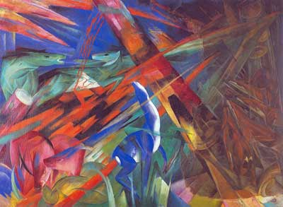 riproduzione-quadri-di Franz Marc Il destino degli animali