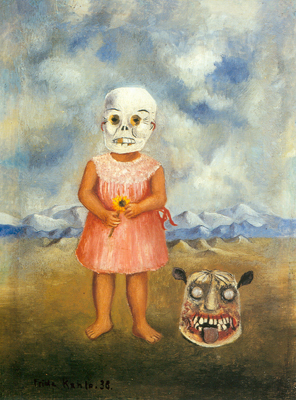 riproduzione-quadri-di Frida Kahlo Ragazza con una maschera di morte