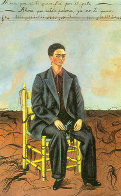 riproduzione-quadri-di Frida Kahlo Self - Ritratto con capelli ritagliati