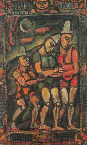 riproduzione-quadri-di Georges Rouault Il Clown ferito