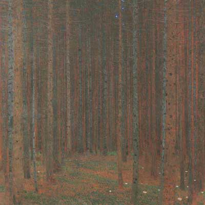 riproduzione-quadri-di Gustave Klimt Foresta di pino I