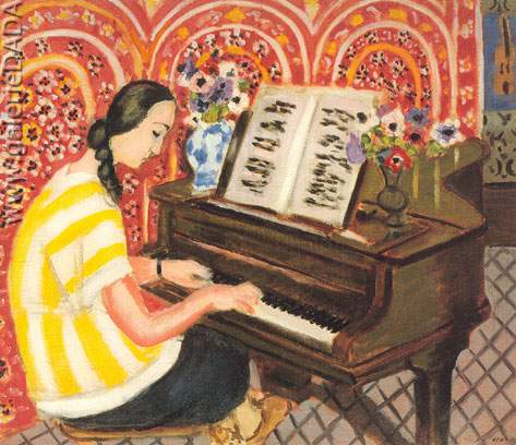 riproduzione-quadri-di Henri Matisse Giovane ragazza al pianoforte