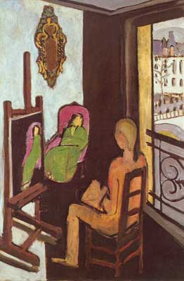 riproduzione-quadri-di Henri Matisse Il pittore e il suo modello