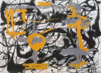 riproduzione-quadri-di Jackson Pollock Numero 12A, 1948: Giallo, Grigio, Nero