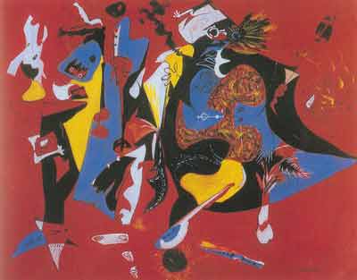 riproduzione-quadri-di Jackson Pollock Rosso e blu