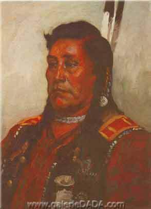 riproduzione-quadri-di Joseph Henry Sharp Chief Bear nella nuvola - Crow