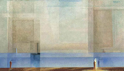 riproduzione-quadri-di Lyonel Feininger Calma nel mare II