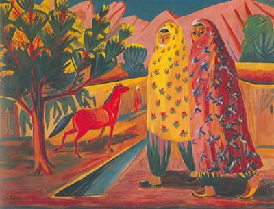 riproduzione-quadri-di Martiros Saryan Il cavallo rosso