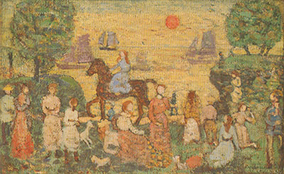 riproduzione-quadri-di Maurice Prendergast Tramonto e Sea Fog