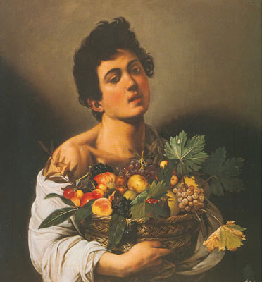 riproduzione-quadri-di Michelangelo Caravaggio Ragazzo con un cesto di frutta