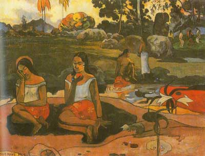 riproduzione-quadri-di Paul Gauguin Acqua deliziosa (Nave Nave Moe)