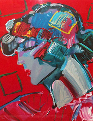 riproduzione-quadri-di Peter Max Crimson Lady