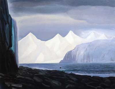 riproduzione-quadri-di Rockwell Kent Ghiacciaio dell'orso - Alaska