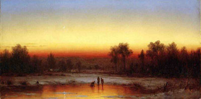 riproduzione-quadri-di Sanford Robinson Gifford Un Twilight invernale