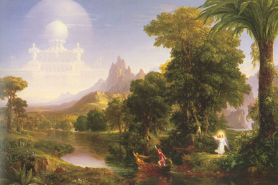 riproduzione-quadri-di Thomas Cole Il Voyage della Vita: Gioventù