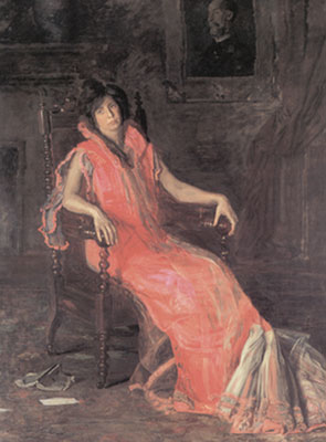 riproduzione-quadri-di Thomas Eakins L'Actress (Ritratto di Suzanne Santje)