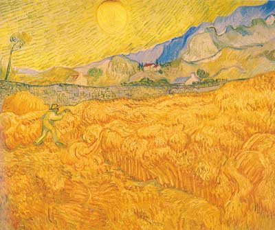 riproduzione-quadri-di Vincent Van Gogh Campo di grano dietro l'ospedale St Pauls