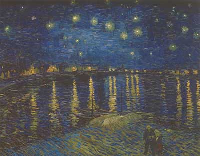 riproduzione-quadri-di Vincent Van Gogh Cielo stellato sul Rodano